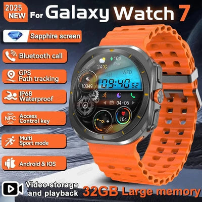 2025New Galaxy Watch 7 Ultra Smart Watch Men 32GB Memory GPS NFC AMOLED Screen Fitness Tracker Health Smartwatches For Samsung