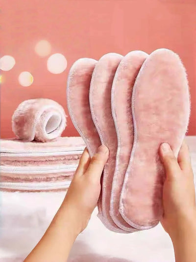 Winter Shoe Accessories Store Warm Insoles for Women, Fleece-Lined, Thickened, Soft-Soled, Comfortable Cotton Insoles, Anti-Odor, Sweat-Absorbent, Breathable, Ultra-Soft