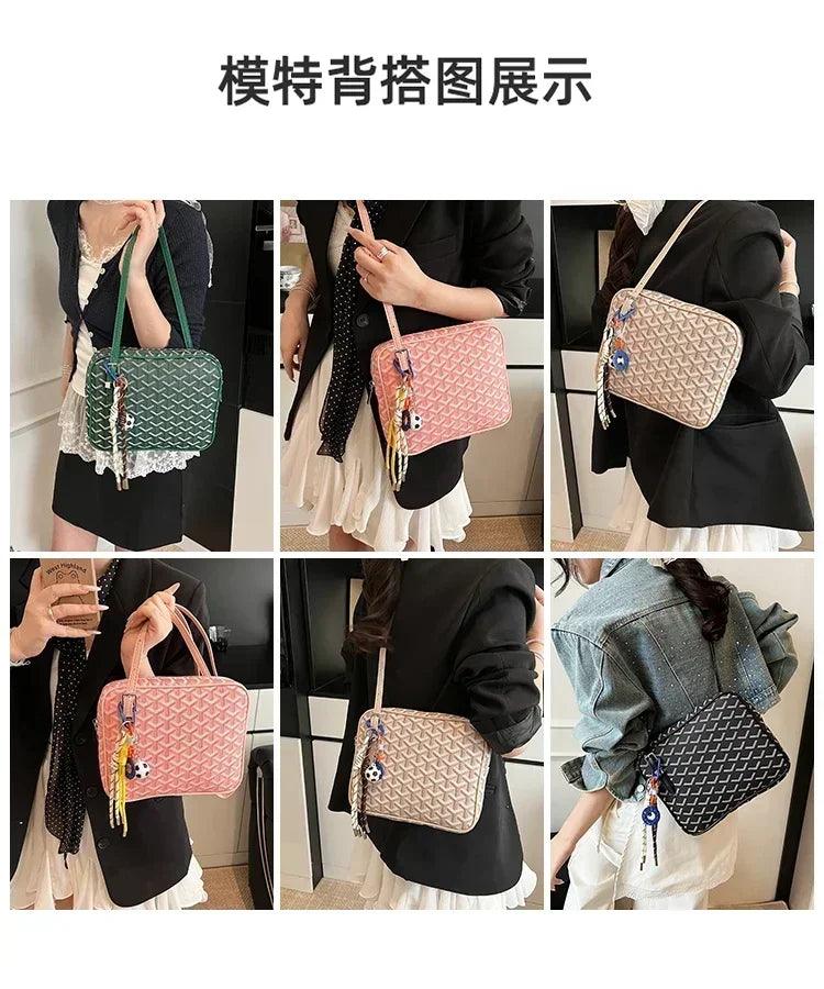 Popular leather handbags for ladies - famous designer shoulder bag with classic messenger features
