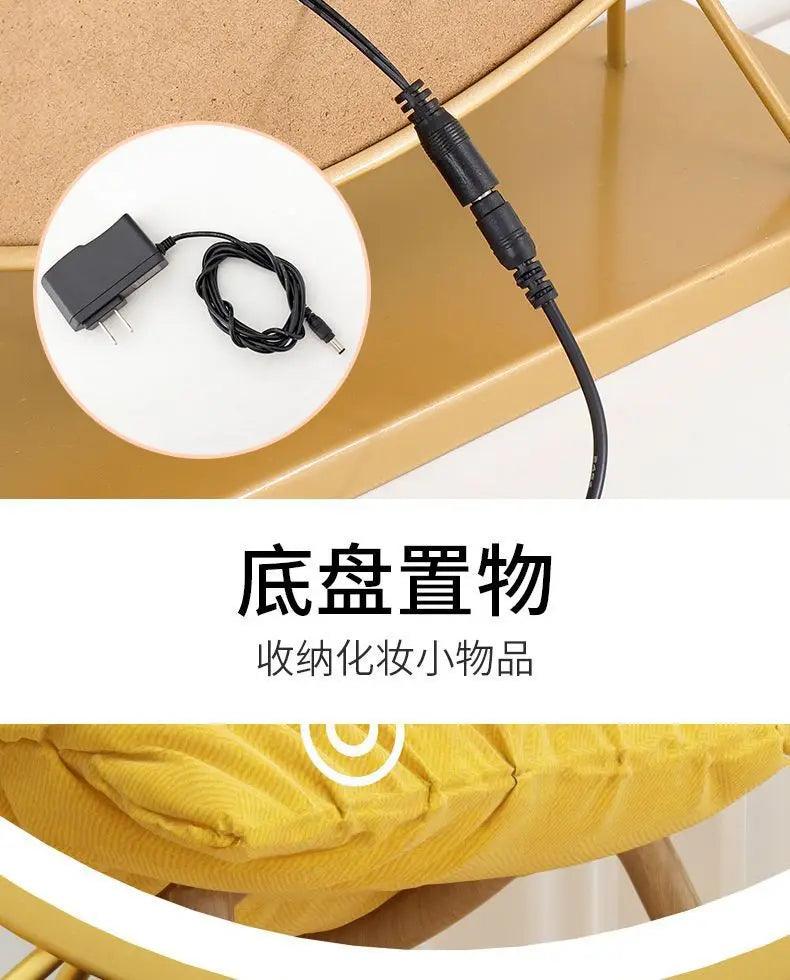 Led makeup home decor decorative mirrors photography aesthetic gold toilet round plastic espejo cosmético mhhzj