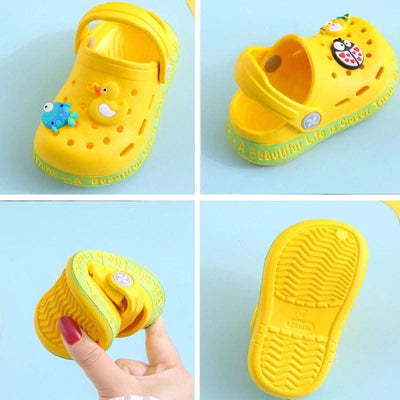 kids Mules Clogs summer baby boys girls Cartoon sandals flat heels solid cartoon slippers children's garden shoes