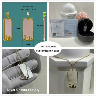 Personalized Customized Jewelry Gold or Silver Pendant Necklace Earrings Weddings Ring Professional High Quality Factory Price