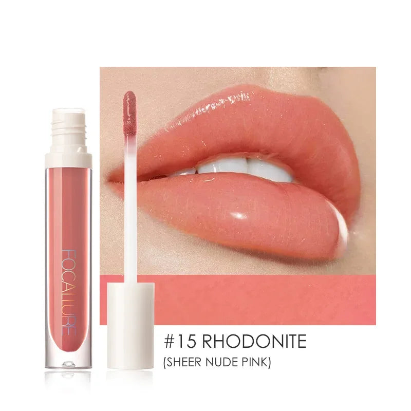 FOCALLURE PLUMPMAX Nourise Lip Glow Dewy Glossy Lip Care High Shine Not Sticky Refreshing Shimmer Lip Gloss Lips Makeup