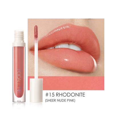 FOCALLURE PLUMPMAX Nourise Lip Glow Dewy Glossy Lip Care High Shine Not Sticky Refreshing Shimmer Lip Gloss Lips Makeup