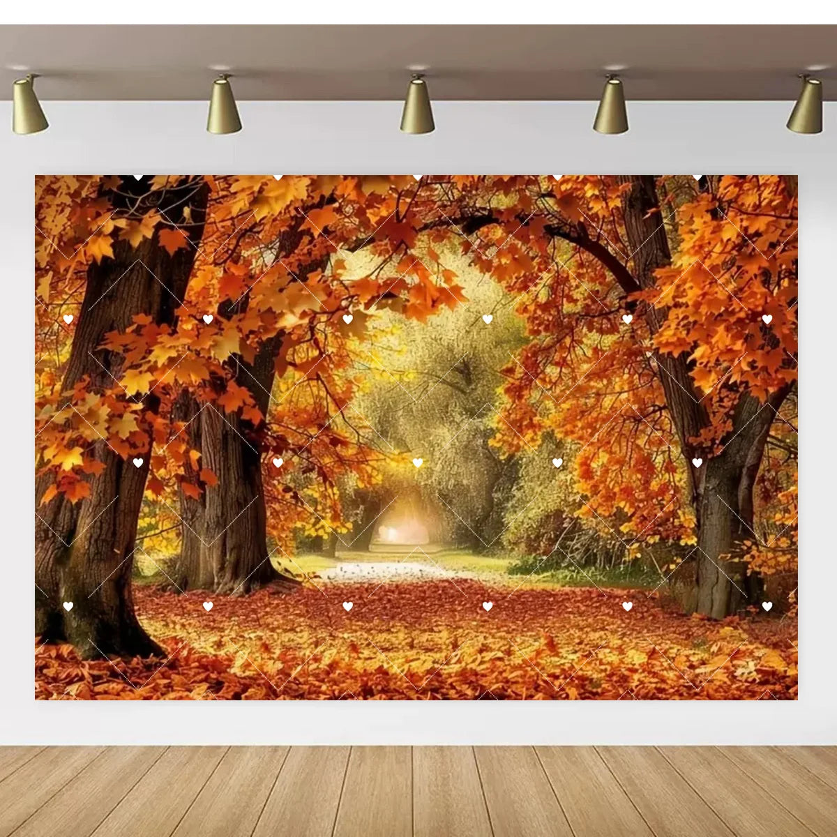 Autumn Thanksgiving Party Photo Backdrop Farm Harvest Maple Leaves Sunflowers Scarecrow Pumpkin Backdrop Poster Studio Photozone