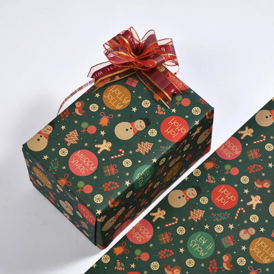 Christmas Gift Wrapping Paper Flower Bouquet Packing Kraft Paper DIY Crafts Paper Christmas New Year Party Packaging Decoration