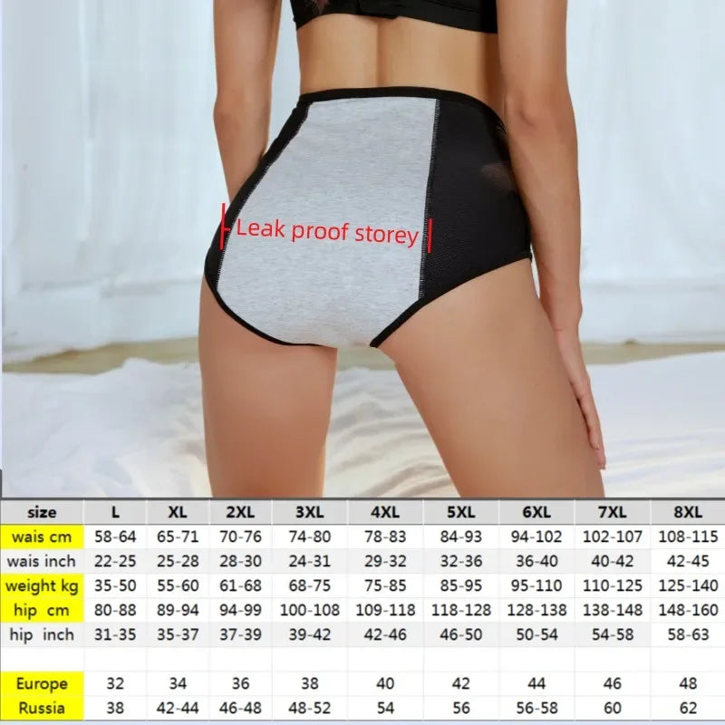 Menstrual Panties Women UnderwearPlus SizeLeak-proof ElasticHigh-waist  Physiological Mesh  Female Lingerie BikiniBriefs