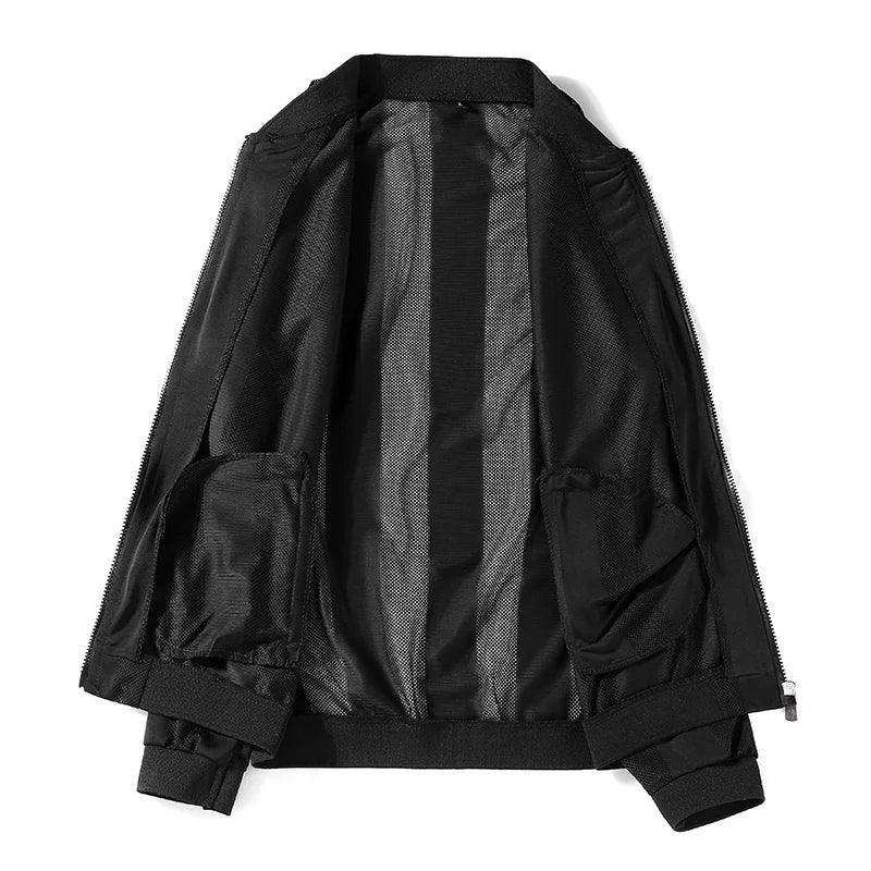 Men's Summer Casual Jackets Cool Lightweight Hooded Zip Jacket with Pockets Summer Essential Outerwear  Cut-Out Jacket