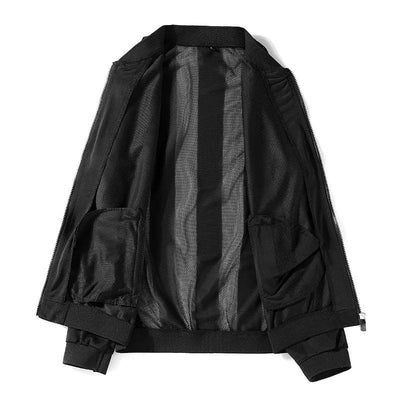 Men's Summer Casual Jackets Cool Lightweight Hooded Zip Jacket with Pockets Summer Essential Outerwear  Cut-Out Jacket