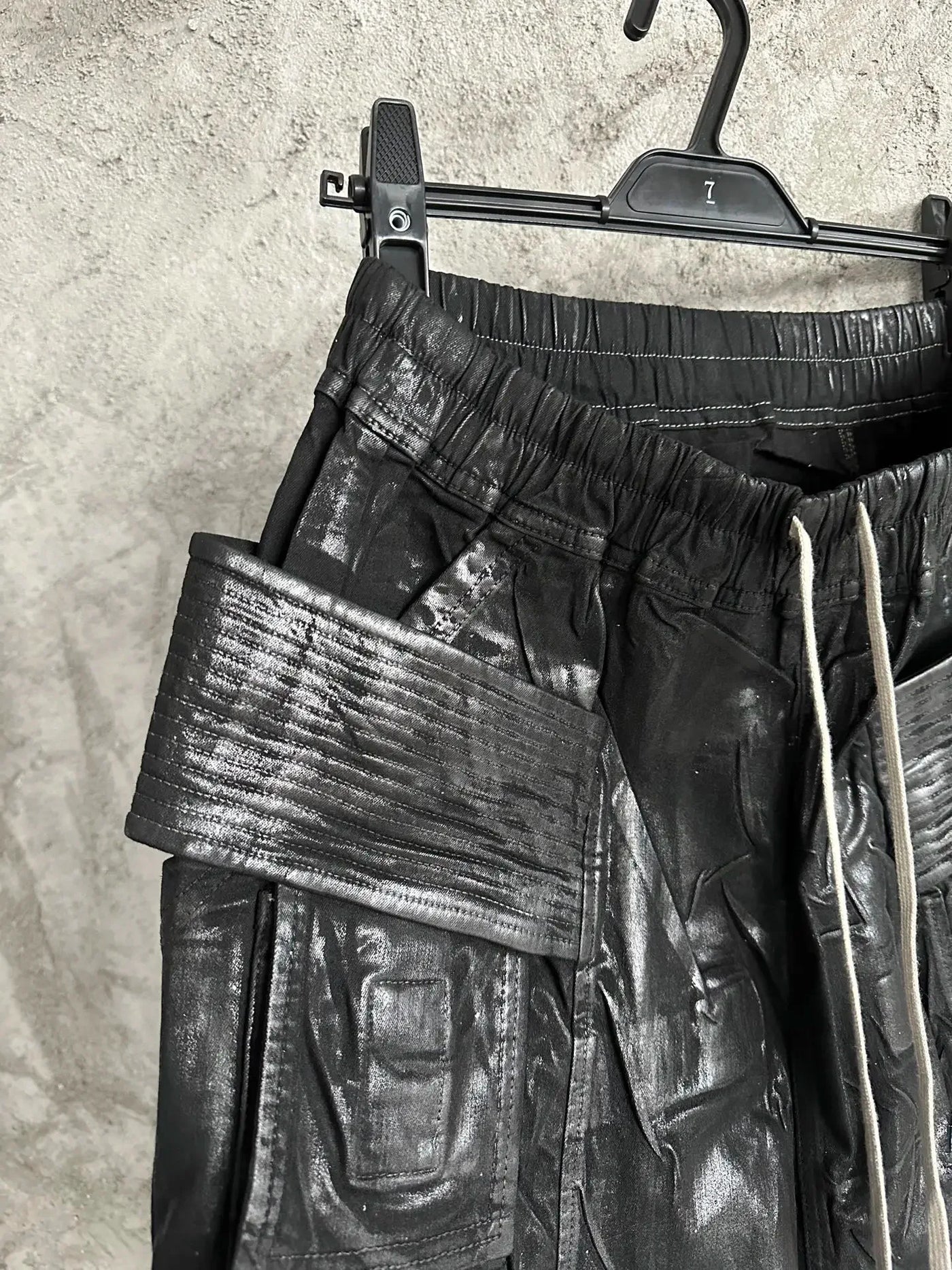 Owen Seak Men Oil Wax Jeans Short Denim Casual Cotton Gothic Men's Clothing Summer Knee Length Loose Black Short