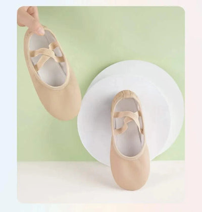 PU Ballet Shoes for Toddler Girls Children Dance Shoe Leather Ballet Flats Kids Soft Sole Gymnastics Shoes Dancing Slippers