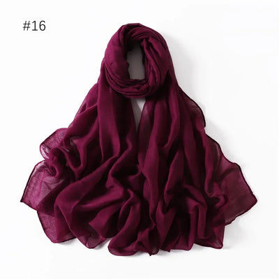 New Cotton Linen Scarf For Women Girls Students Autumn Classic Solid Color Scarves Retro Soft Foulard Viscose Female Wrap Shawls