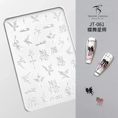Geometric Bowknot Grid Lace Flora Edge Nail Art Silicone Carving Mold Mould Star Daisy Flower Charms Bow Tie Snowflake Template