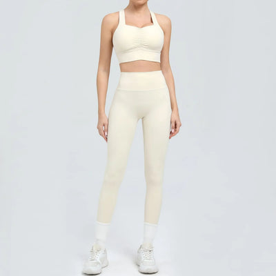 Yoga Set 2PCS Women Tracksuit Workout Outfit Sportswear Gym Clothing High Waist Leggings Fitness Bra Sports Suits Athletic Wear