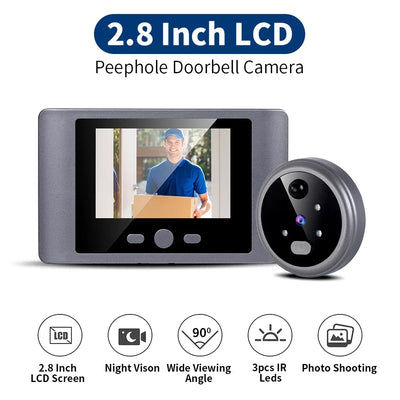 Security House Wireless Doorbells 480P Video Digital Door Peephole With 2.8 inch Screen Ring bell