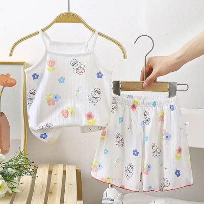 Cotton Printed Baby, Toddler Girl Strap Suits| Clothes Sets |Summer Baby Tops Tee and Shorts |Infant | Newborn Sets