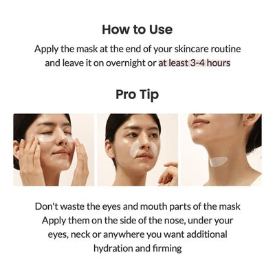 Bio Collagen Facial Mask Shrink Pores Deep Hydrating Overnight Mask Moisturizing Refreshing Brightening Face Korean Skin Care