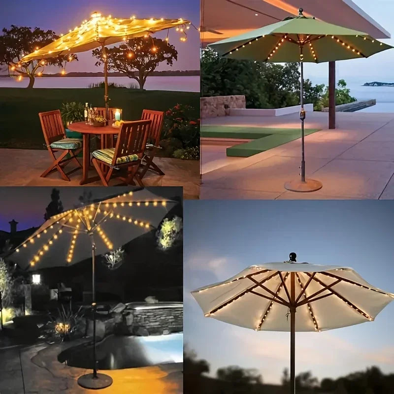 1PC 104 LED Patio Umbrella Light USB Powered with Remote&8 Lighting Modes Waterproof For Home Garden Beach Parasol Camping Decor