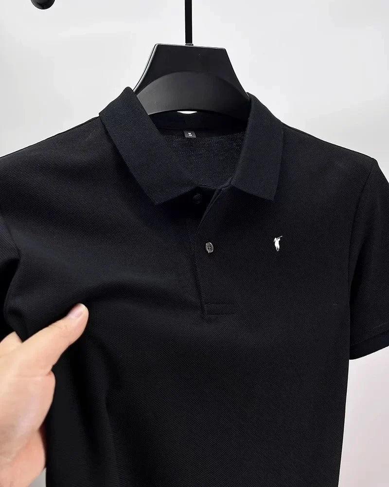 High end designer Brand Men's Polo Shirt 2025 Summer New Exquisite Horse Print Short Sleeve T-shirt Fashion Luxury Menswear Top