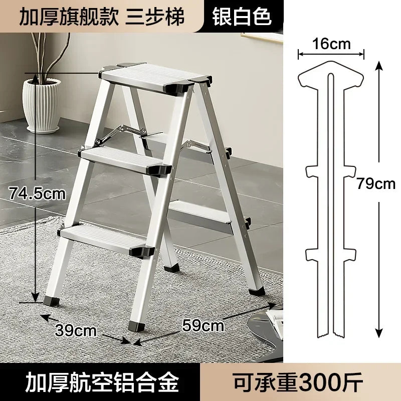 Lightweight Ladder Foldable Step Stools Home Outdoor Aluminum Alloy Folding Step Ladders Ascending Kitchen Ladder Furniture