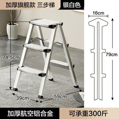 Lightweight Ladder Foldable Step Stools Home Outdoor Aluminum Alloy Folding Step Ladders Ascending Kitchen Ladder Furniture
