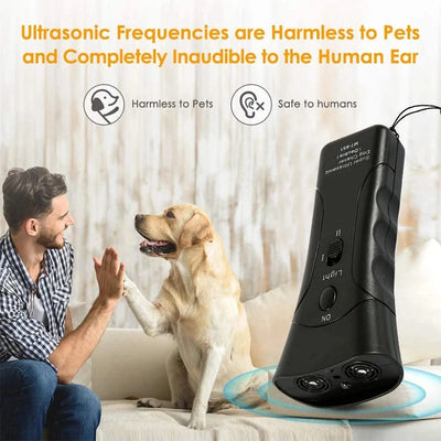 Pet Dog Repeller Anti Barking Stop Bark Dogs Training Device LED Ultrasonic Dogs Adapter Without Battery Pet Supplies Wholesale
