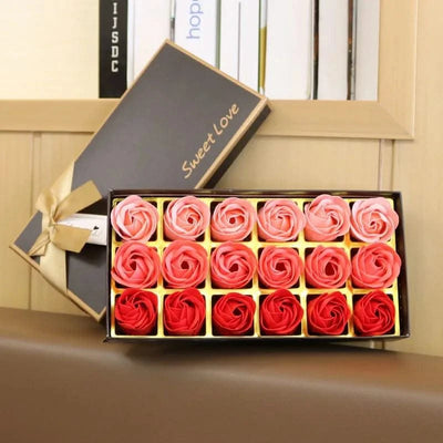 Romantic 18pcs Soap Rose Flowers Gift Box Luxury Soap Flower Gifts Birthday Party Valentine's Wedding Creative Soap Flowers