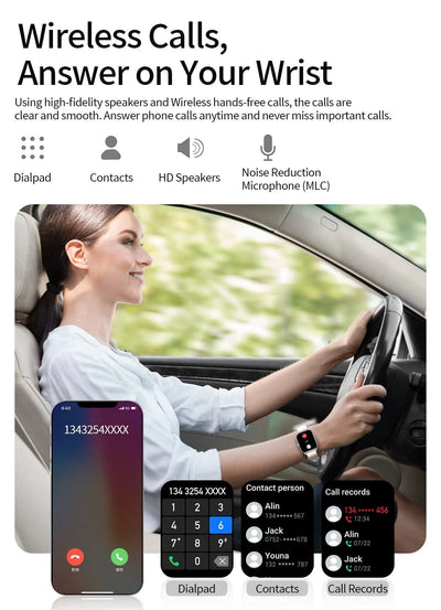 LIGE Fashion Smart Watch Women 1.85” HD Screen Custom Watch Face Women’s Health Monitor Watch Bluetooth Call Sports Smartwatches