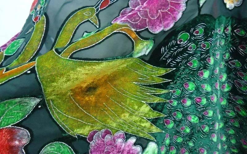 Fashion black peacock velvet scarf women shawl ponchos bandanas