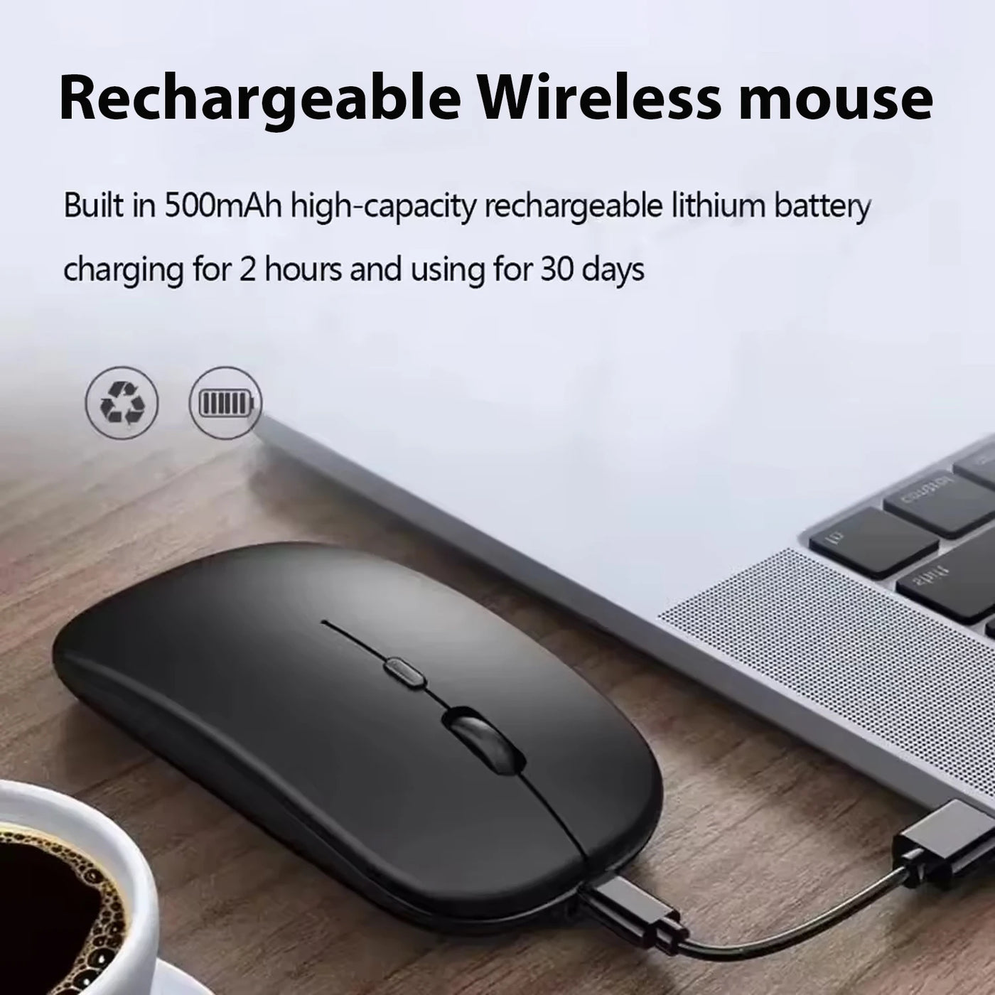 New Rechargeable Wireless Gaming Mouse Portable Ergonomic Quiet And Magical Suitable For Portable Computers Tablets IPAD Phone