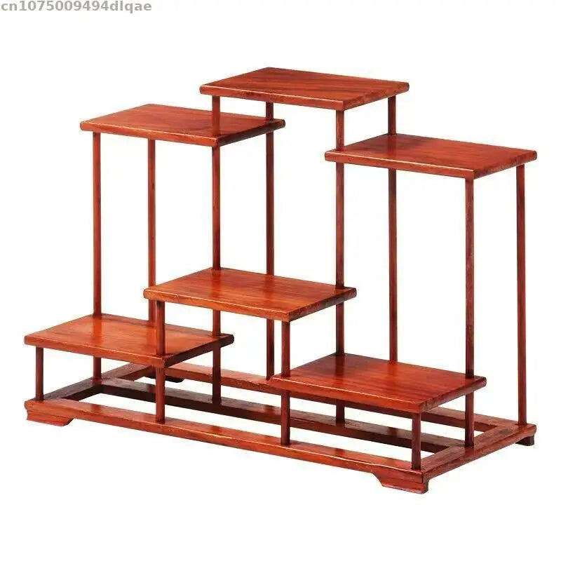 Natural Solid Wood Decorative Shelves for Wine Tea Sets Pedestal Crafts Vase Flower Pot Bonsai Buddha Display Stand Storage Rack