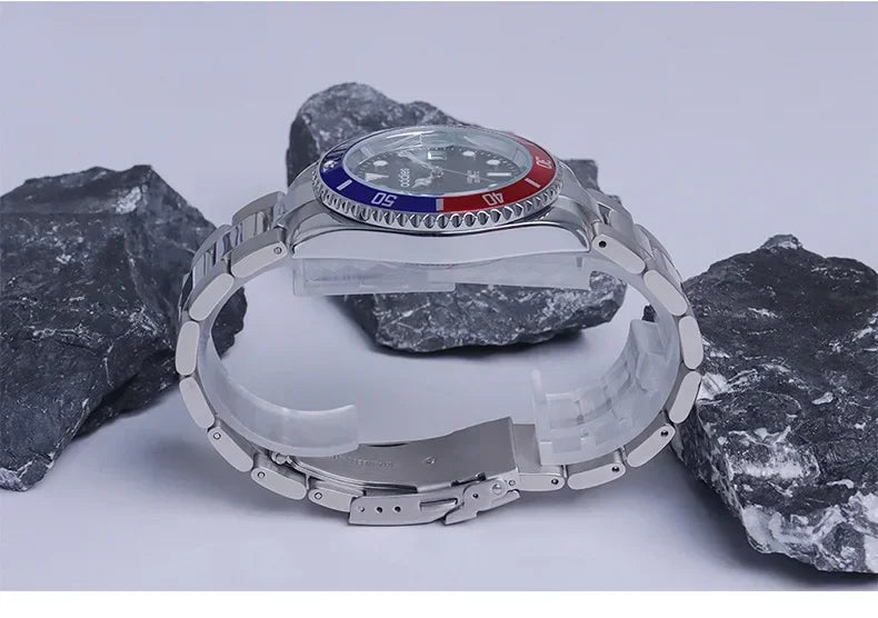 2025Advanced men's watches high-end products green water ghost quartz watches steel band waterproof luminous watches