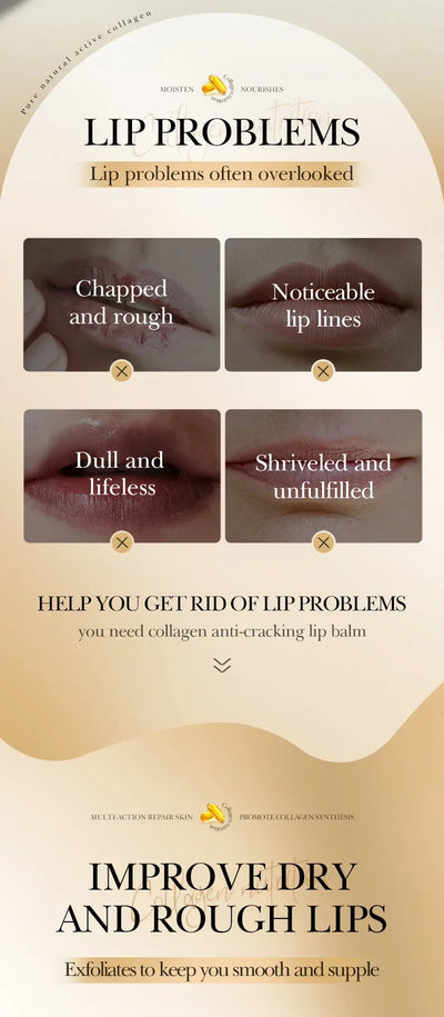 SADOER Collagen Lip Balm Moisturizing Anti Cracking Brightening  Repair Nourishing Hydrating Lipstick Lips Skin Care Products