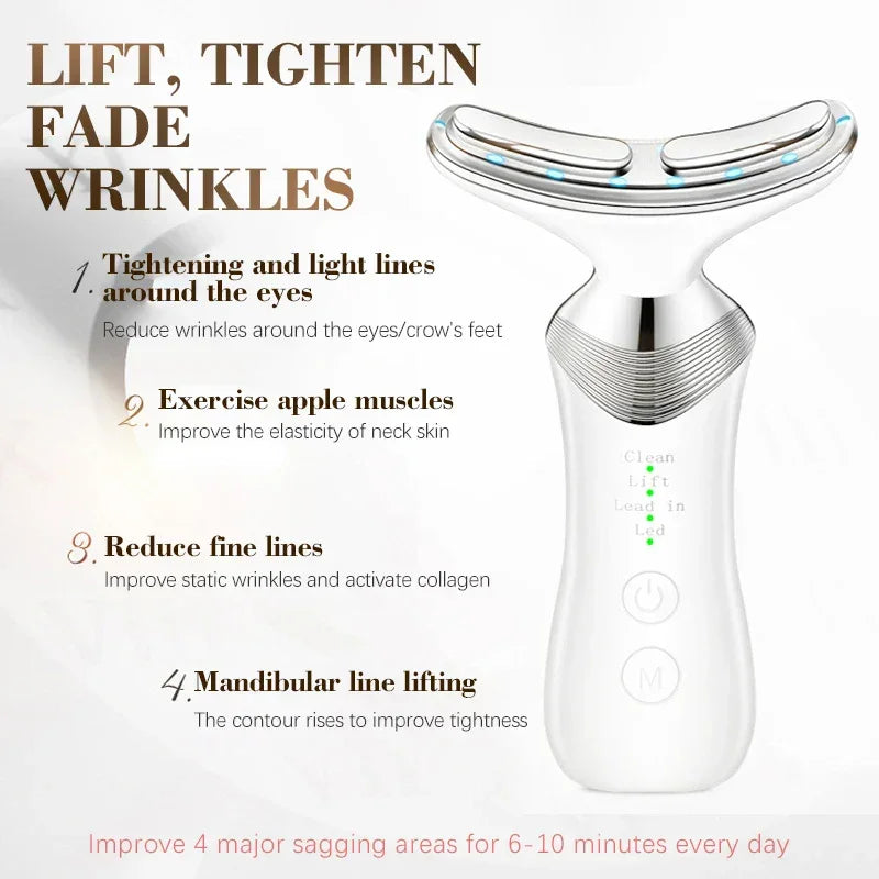 Neck EMS Photon Therapy Beauty Facial Lift Machine Facial Massager Firming Double Chin Anti Wrinkle Neck Lifting Beauty Device