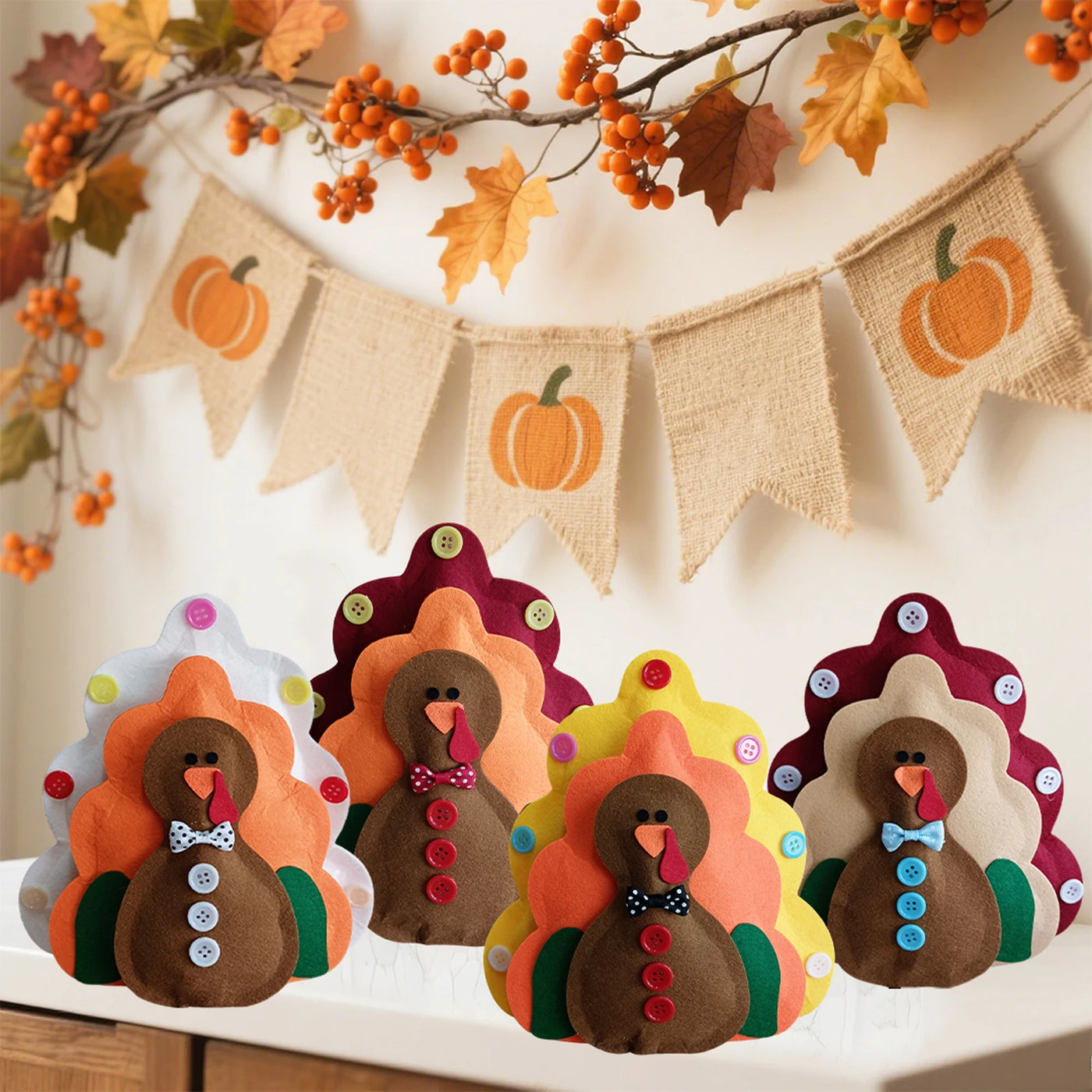 Thanksgiving Turkey Decoration Turkey Ornament Party Kitchen Table Decoration Christmas Pendant Supplies Festival Home Decor