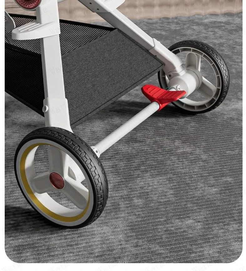 Baby stroller 0 to 3 years High view Shock absorption four wheels stroller folding Can sit or lie down lightweight baby stroller