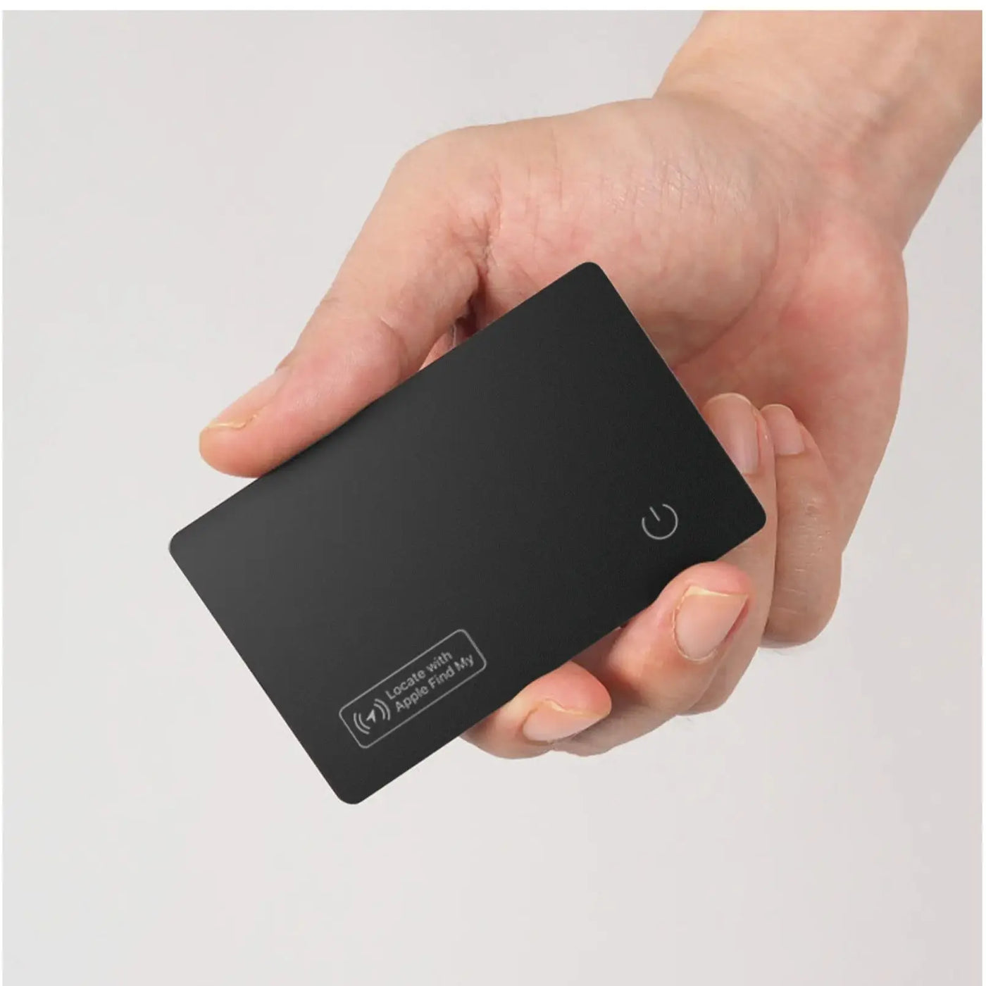 Black slim matte power bank with wireless charging and Find My tag