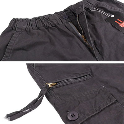 2025 Cargo Pants Men 100% Cotton Multiple Pockets Elastic Waist Casual Trousers Outdoor Hiking Climbing Mountains Men's Pants