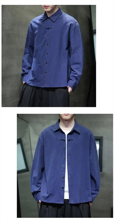 Mens Linen Shirts Casual Streetwear Long Sleeve Turn Down Collar Summer Beach Vacation Hawaiian Shirts M-5XL Plus Size Men Tops