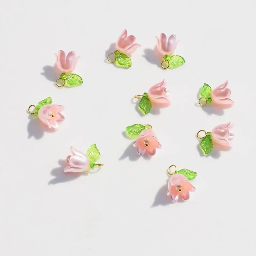Hairpin Jewelry Making For DIY Bracelet Making Kit DIY Crafts Loose Beads Bell Orchid Beads Lampwork Beads Flora Leaves Beads