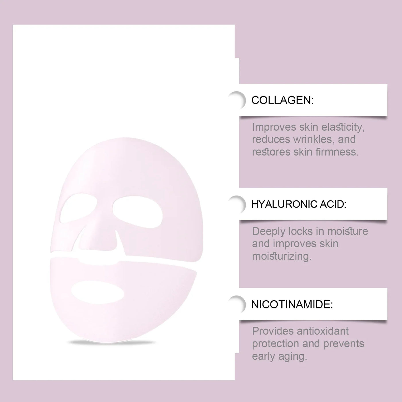 Collagen Face Mask Anti Aging Firming Moisturizing Refreshing Shrink Pore Brightening Overnight Mask Hyaluronic Acid Facial Mask