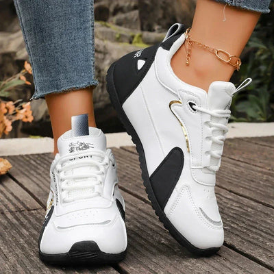 Women Designer Sneakers 2025 Summer Leather Waterproof Casual Sports Shoes Women Lightweight Breathable Anti-Slip Platform Shoes