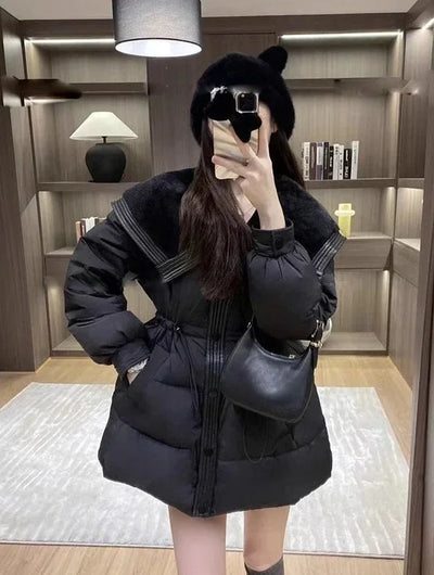 Medium Length Parkas Woman Blouson Outdoor Clothes Jackets Discount Loose Casual Lined Cold Elegant Hot Down Coats for Women