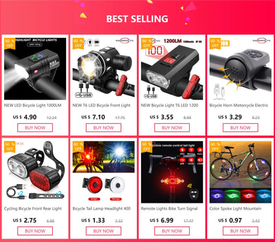 Bicycle Tail Lamp Headlight 400 Lumens Waterproof LED Warning Light Mountain Bike Luminous Night Riding Equipment Bike Lights