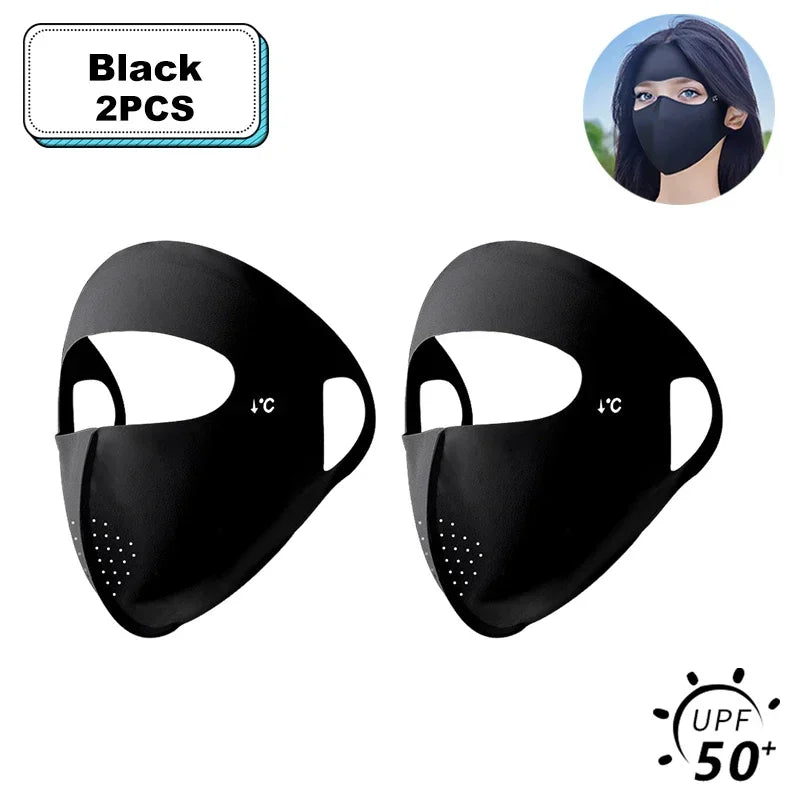 Women Full Face UV Protection Mask 3D Ice Silk Sunscreen Breathable Lightweight Summer Outdoor Sports Comfort Fit mask for men