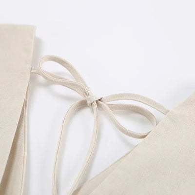 Retro Cotton Linen Women'S Summer Dress Sexy V-Neck Puff Sleeve Long Maxi Birthday Graduation Dresses Beach Sundress Robe Femmes