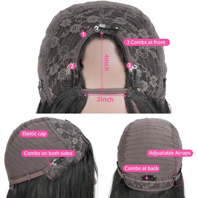 Straight short Bob U Part Human Hair Wigs For Women U Shape Brazilian Human Hair Wig No Leave Out Full Machine Made Wig