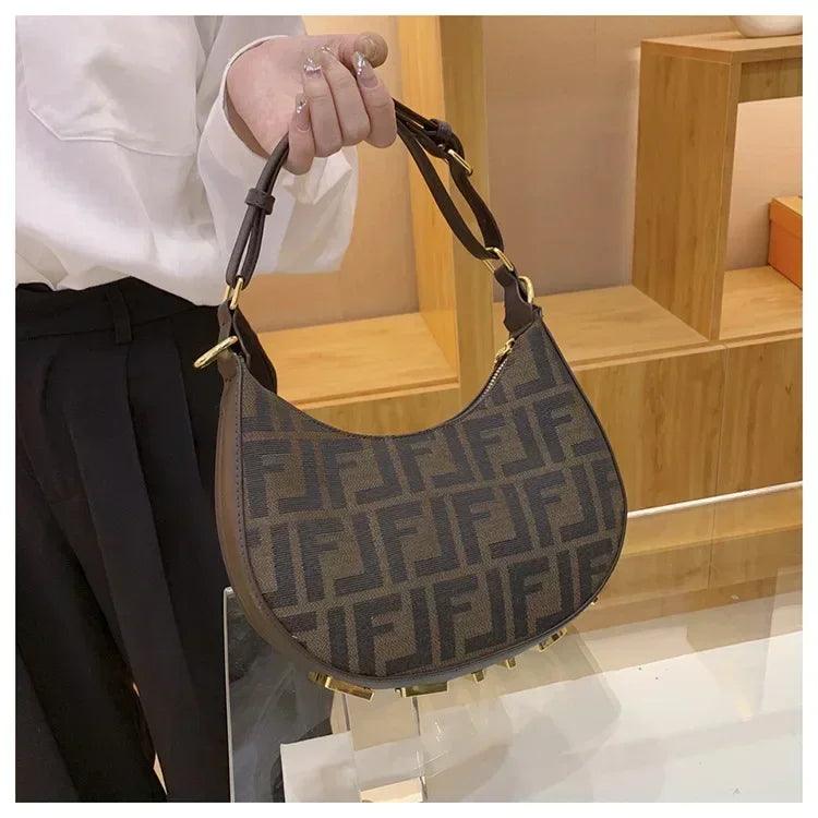 2025 new designer underarm bag women fashion shoulder handbag pu leather monogram letter print crossbody purse