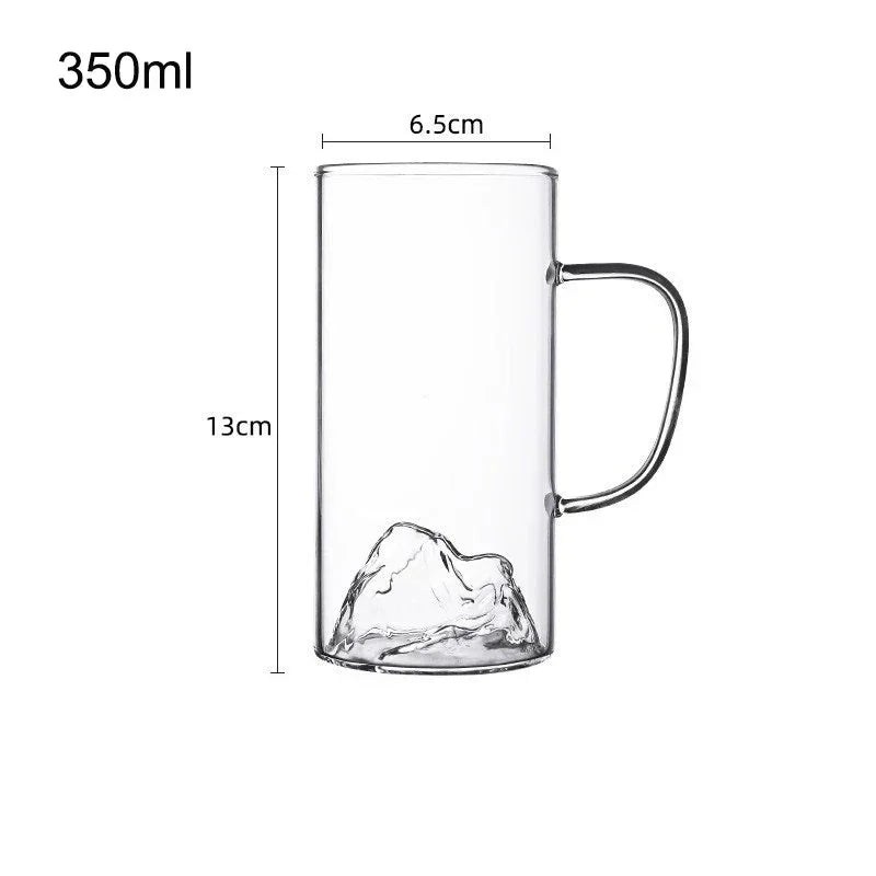 3D Landscape glass Cup Wine Whiskey Beer Tea Coffee Cup Glassware Mountain Crystal Glass for Drinking Bourbon Scotch Cocktails