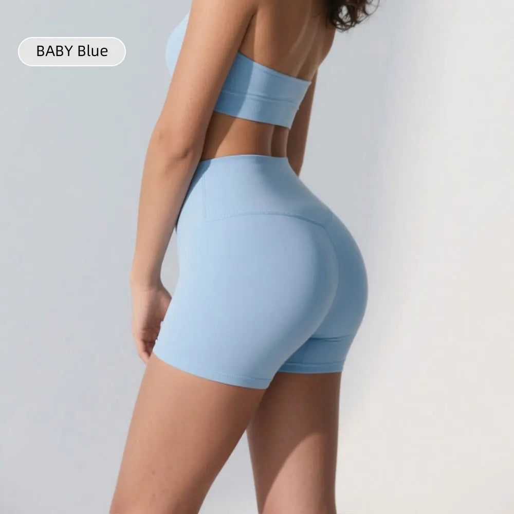 Women's Sports Biker Shorts - Naked Feeling High Waist Yoga Shorts Push Up Fitness Leggings Tummy Control Yoga Slimming  Shorts